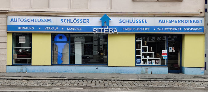 Lokales Geschäft von Siteba, Straßenansicht